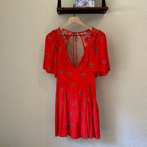 Free People Mockingbird embroidered backless mini